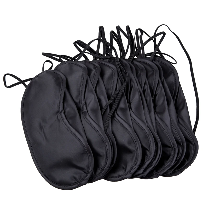 

10 x Eye Mask Shade Cover Blindfold Night Sleeping Black