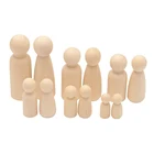 Необработанные деревянные колышки для кукол, сделай сам, поделки ручной работы, 10 шт.компл.