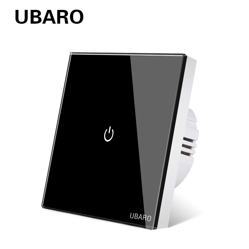 UBARO белый кристалл стеклянная панель светильник настенный сенсорный выключатель