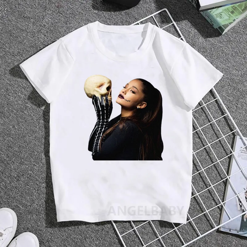 Ariana Grande/футболка для девочек 2020 модные летние детские топы одежда маленьких