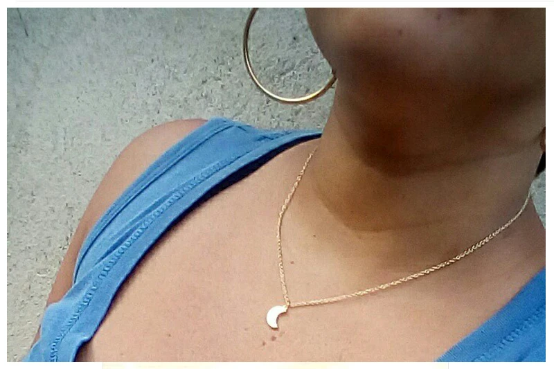 

2021 Tiny Crescent Moon Necklace Women Gold color Accessories Collares Moon Phase Clavicle Chains Necklaces Bijoux Gift