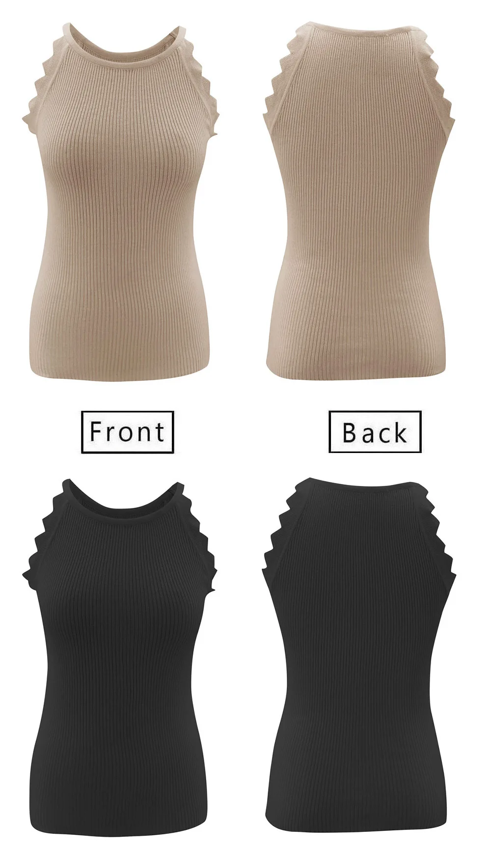 

Women Solid Color Tank Top Sexy Patchwork Top Lace Decoration Round Neck Sleeveless Tight Chest Enlargement 2021