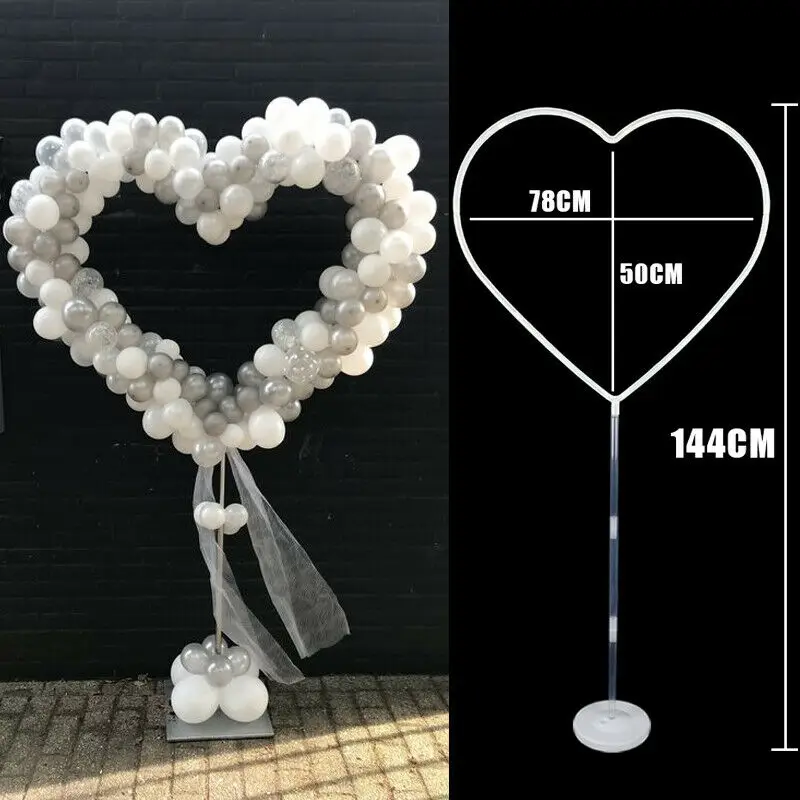 

144cm Heart Shape Balloon Stand Circle Holder Column Balloons Arch Happy Birthday Ballon Wedding Valentines Day Party Decor