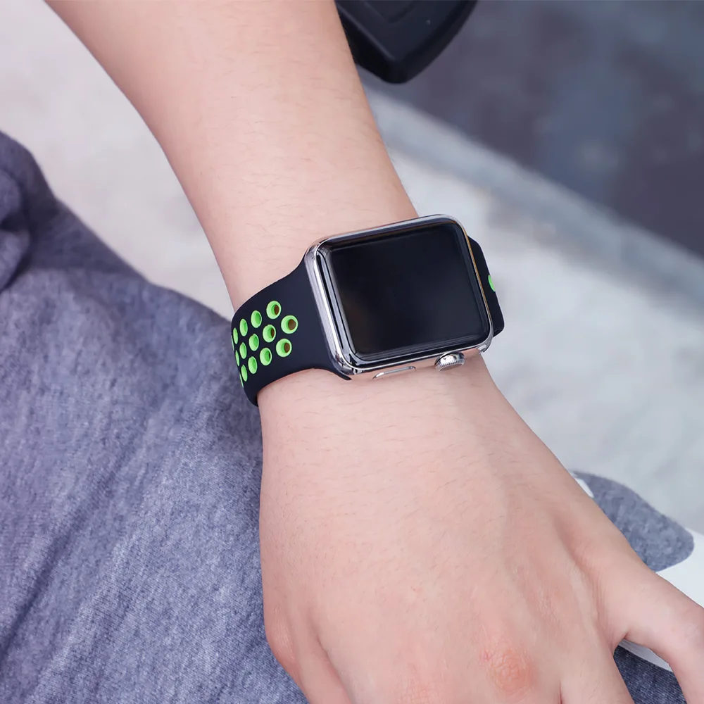 Спортивный ремешок для apple watch band 4 5 42 мм/38 мм iwatch band 44 мм/40 мм ремешок силиконовый браслет дышащий ремешок для часов серии 5 4 3 2