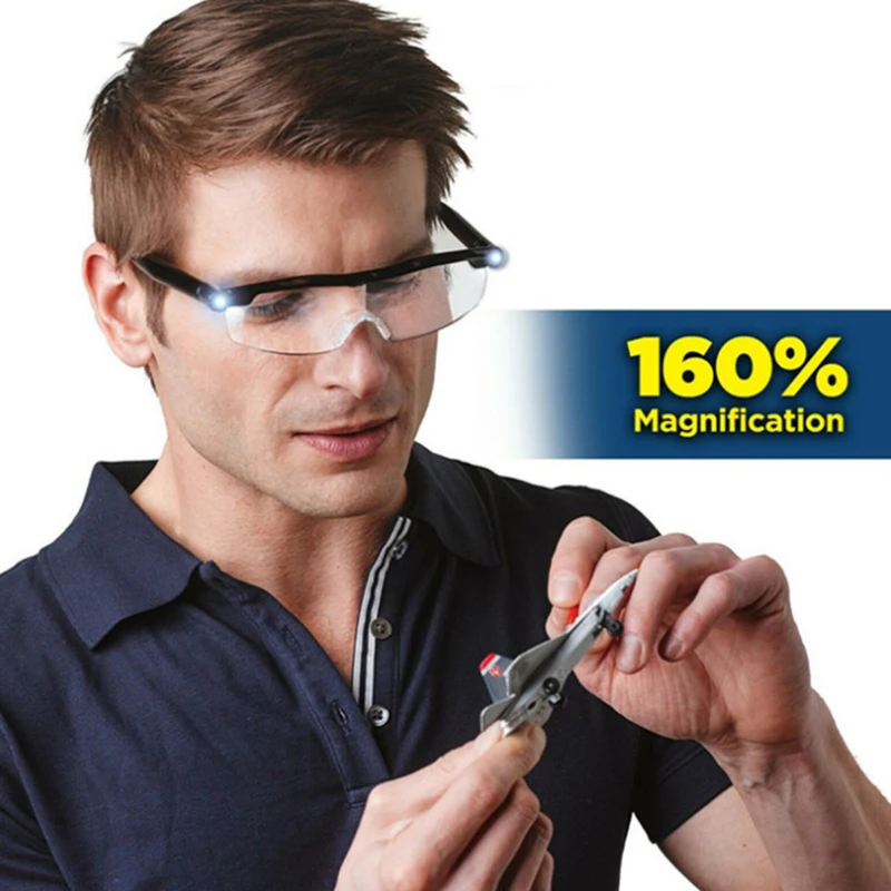 

160% Magnification With Led Light Reading Glasses Magnifier for Women Men Magnifying Glasses With illumination Presbyopic Gafas