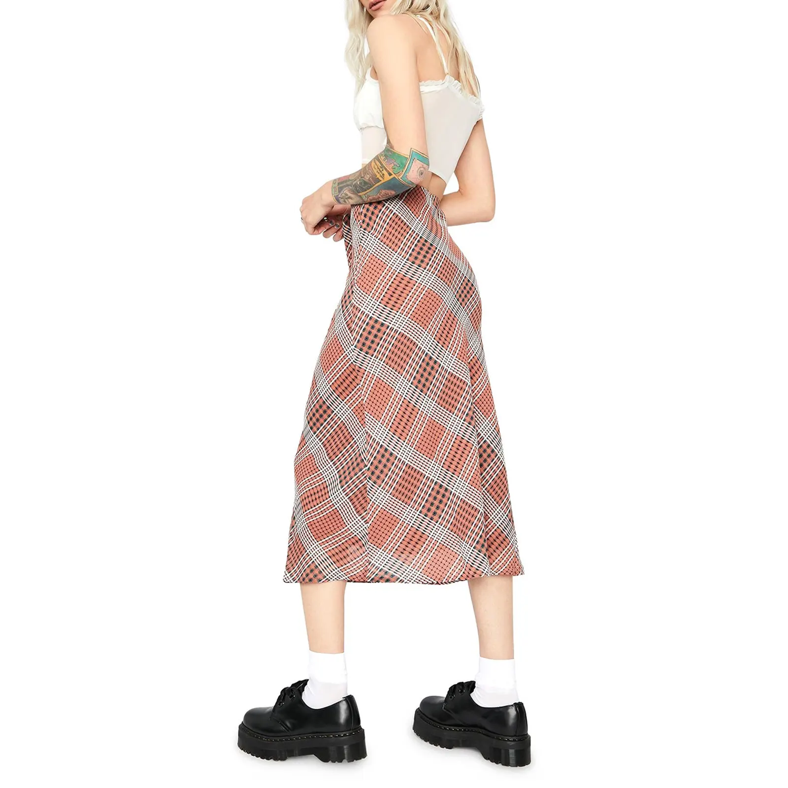 

2021 Summer Women Double-layered Skirt with Chic Print, High Waist Half-length Lace Summer ClothingBlack/Red