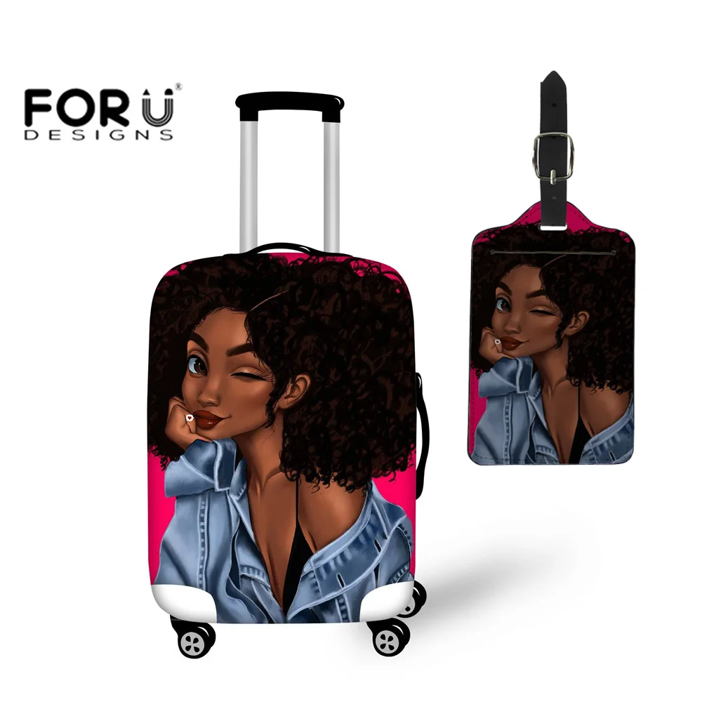 

FORUDESIGNS, черное искусство, африканские девушки, узор, Дорожный Чехол для чемодана, аксессуары для путешествий, органайзер для багажа, пыленеп...