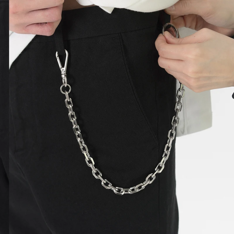 Ремень с цепочкой для мужчин и женщин модный простой металлический пояс в стиле