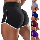 Женские спортивные шорты со средней талией, облегающие эластичные короткие брюки для лета, женские шорты для бега, занятий йогой