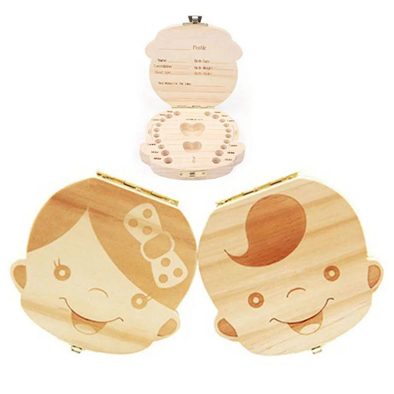 

Baby Shower Decorations Wooden Boy And Girl Baby Deciduous Tooth Box Lanugo Umbilical Cord Tooth Collection Box Baby Shower