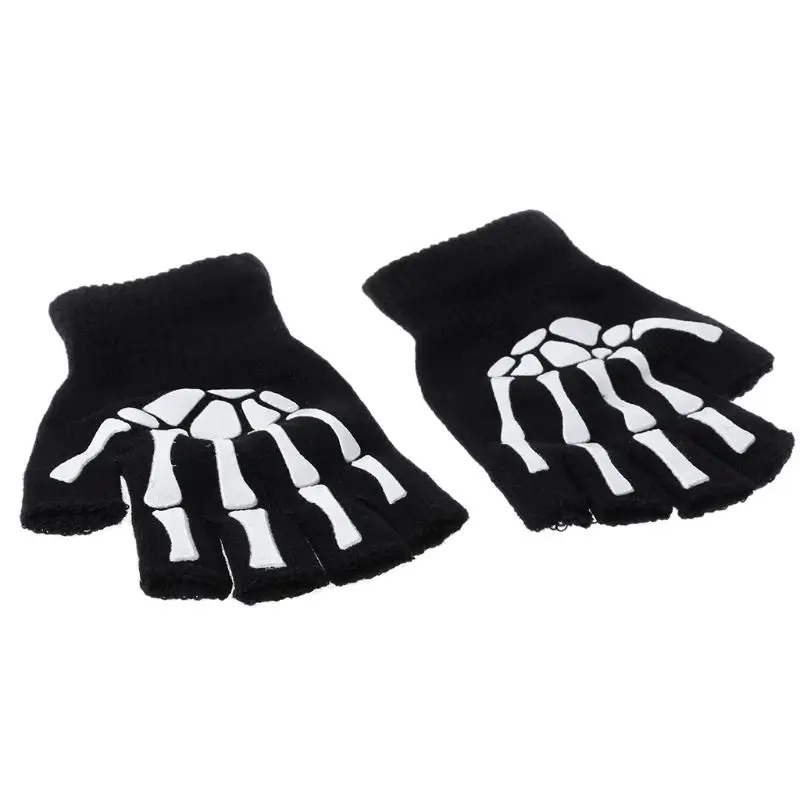 

Cycling Gloves Kids Outdoor Sports Bicycle Half Finger Skeleton Soft Protective