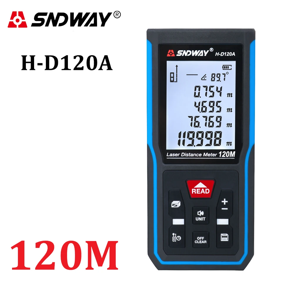 

SNDWAY Laser Distance Meter Digital Range Finder Rangefinder Laser Tape Measure Tools Trena Roulette Angle Measurement Ruler