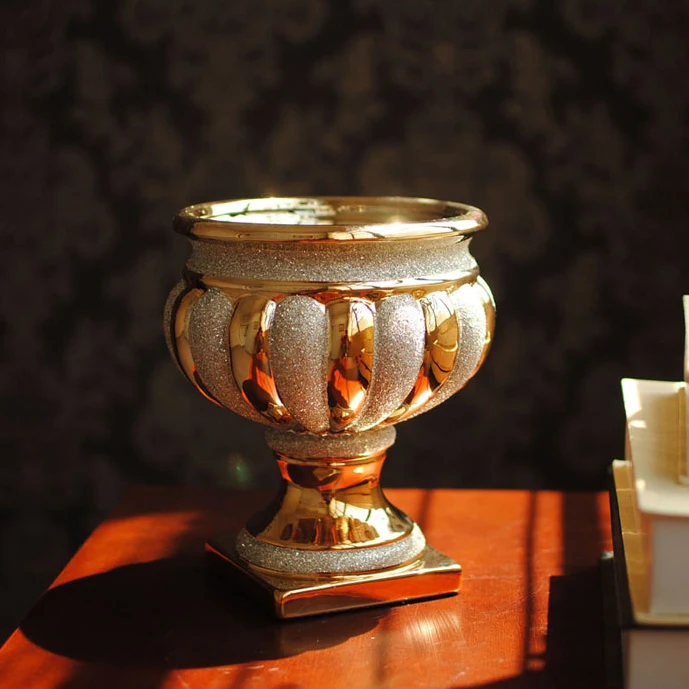 

Luxury European Style Creative Vase Ceramic Dried Flowers Antique Home Decor Interior Plant Holder Jarrones Flower Vase EH50VA