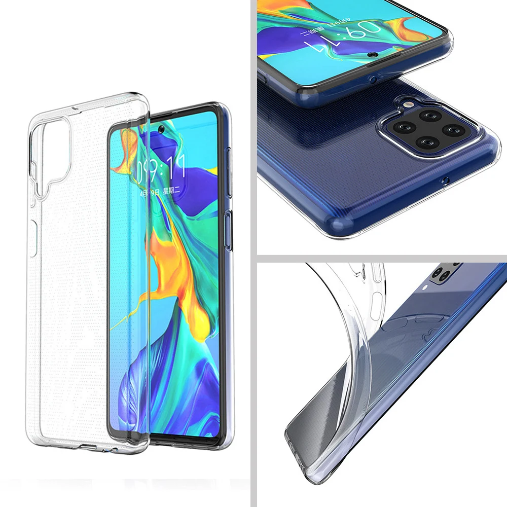 High Quality Clear Phone Case for Samsung Galaxy F02s F12 F62 M02 M02s M12 M62 360 Protective Soft Transparent Back Cover F M 02