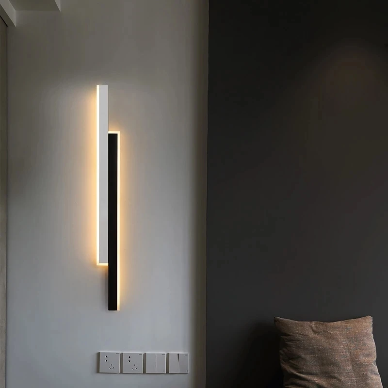 Moderna lâmpada de parede led longo pendurado luzes simples nordic sala estar sofá fundo da decoração para casa lum | Лампы и