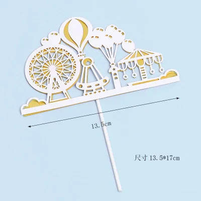Мультяшный замок колесо обозрения воздушный шар торт на день рождения Топпер