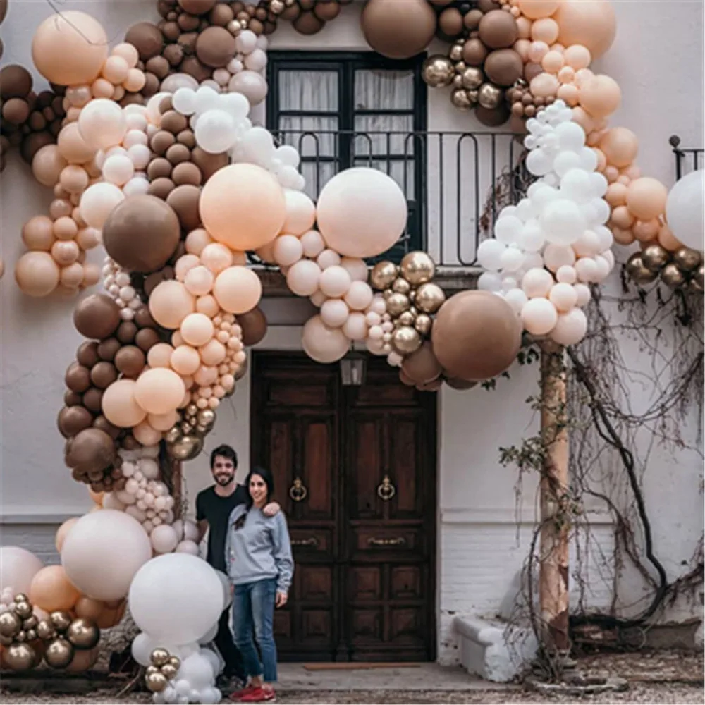 DIY Бледно-розовый зеленого цвета Карамель Кофе воздушный шар Ретро воздушные