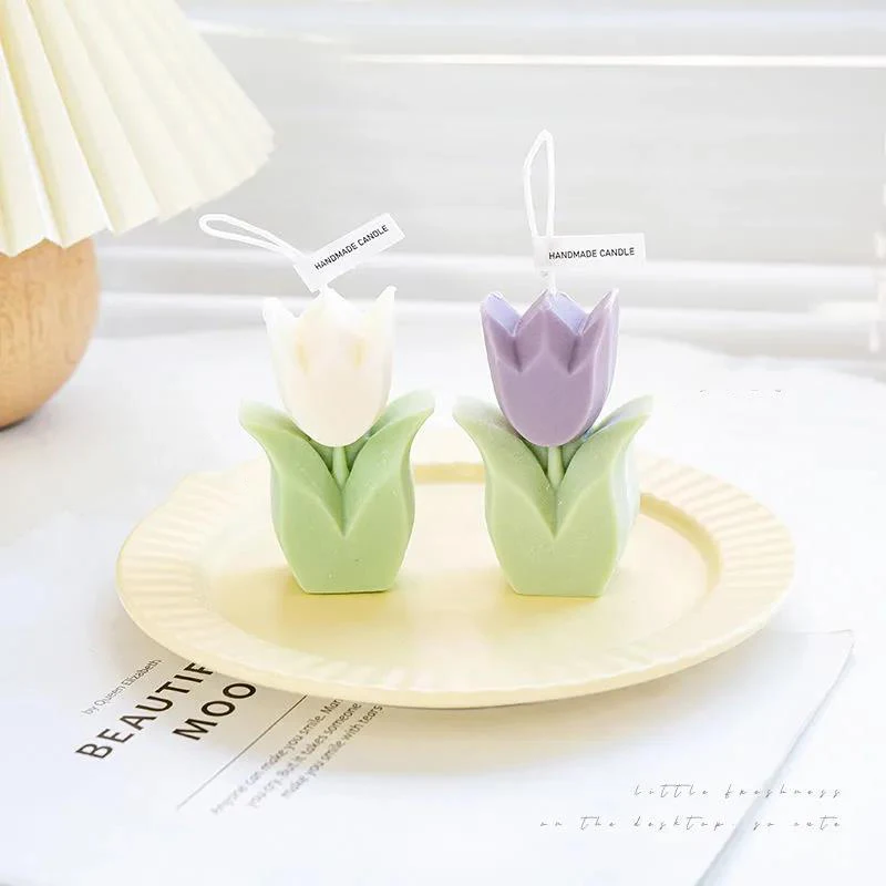 Свечи из соевого воска в форме тюльпана | Дом и сад