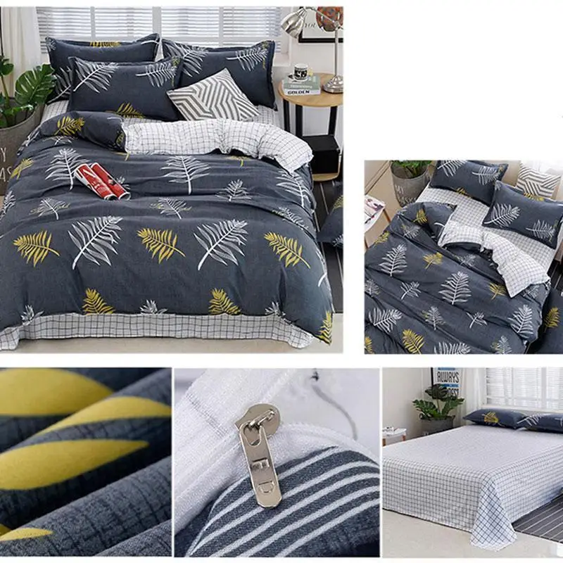 

40 Leaf Plant 4pcs Girl Boy Kid Bed Cover Set Duvet Cover Adult Child Bed Sheets And Pillowcases Comforter Bedding Set 2TJ-61006