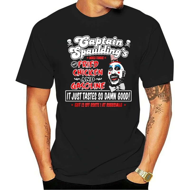 Мужская черная футболка с надписью Captain Spauldings жареная курица Робом Зомби дьявол
