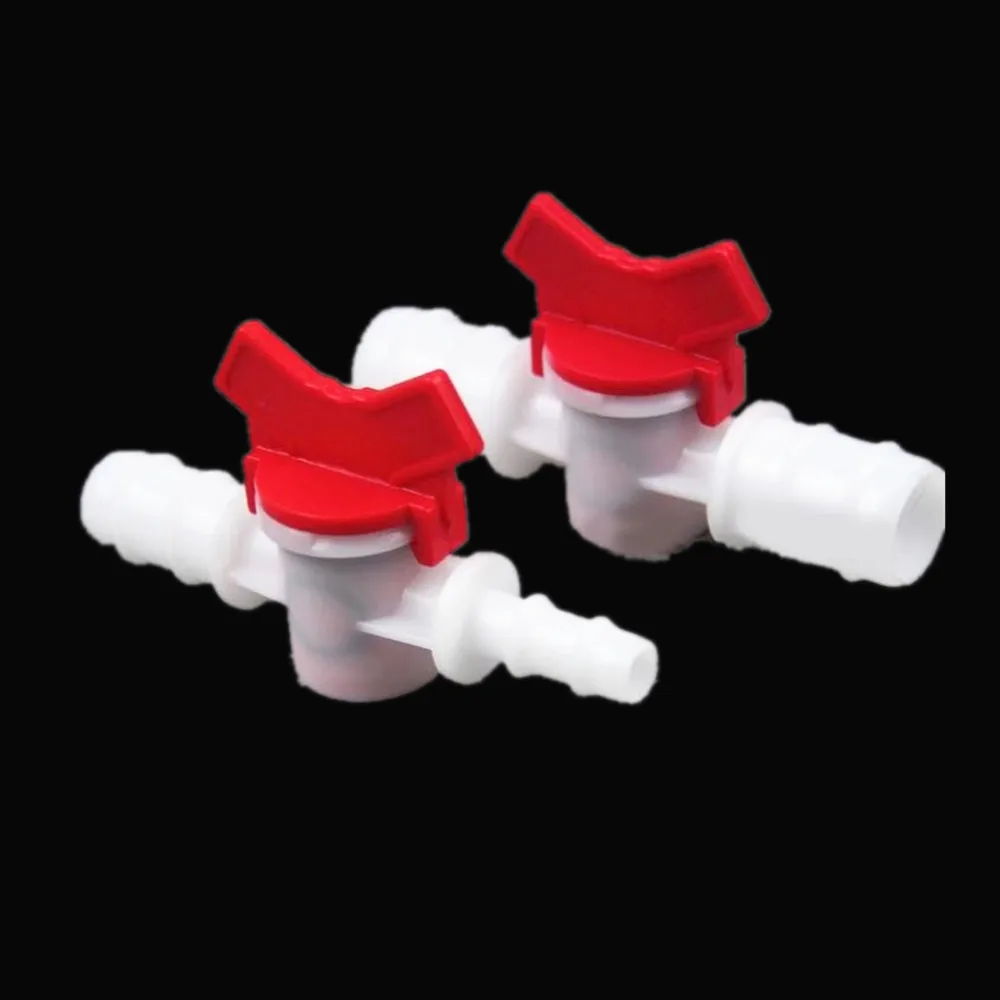

4mm 6mm 8mm 10mm 12mm 16mm 20mm Hose Barb Two Way Plastic Ball Valve Aquarium Garden Micro Irrigation Connector