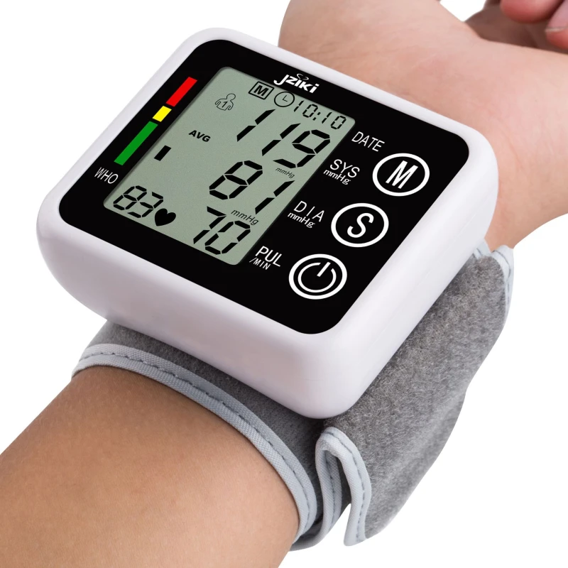 

Medical Digital Wrist Blood Pressure Monitor Wrist Sphygmomanometer Tensiometro BP Tonometer Arterial Pressure Heart Rate Meter