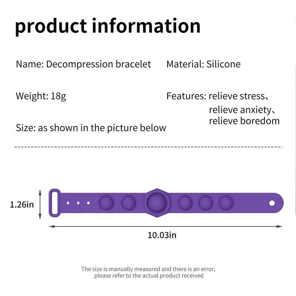 

Portable Silicone Decompression Bracelet Stress Relief Soft Squeeze Toy Gift Puzzle Press Finger Stress Relief Bracelet For Kids