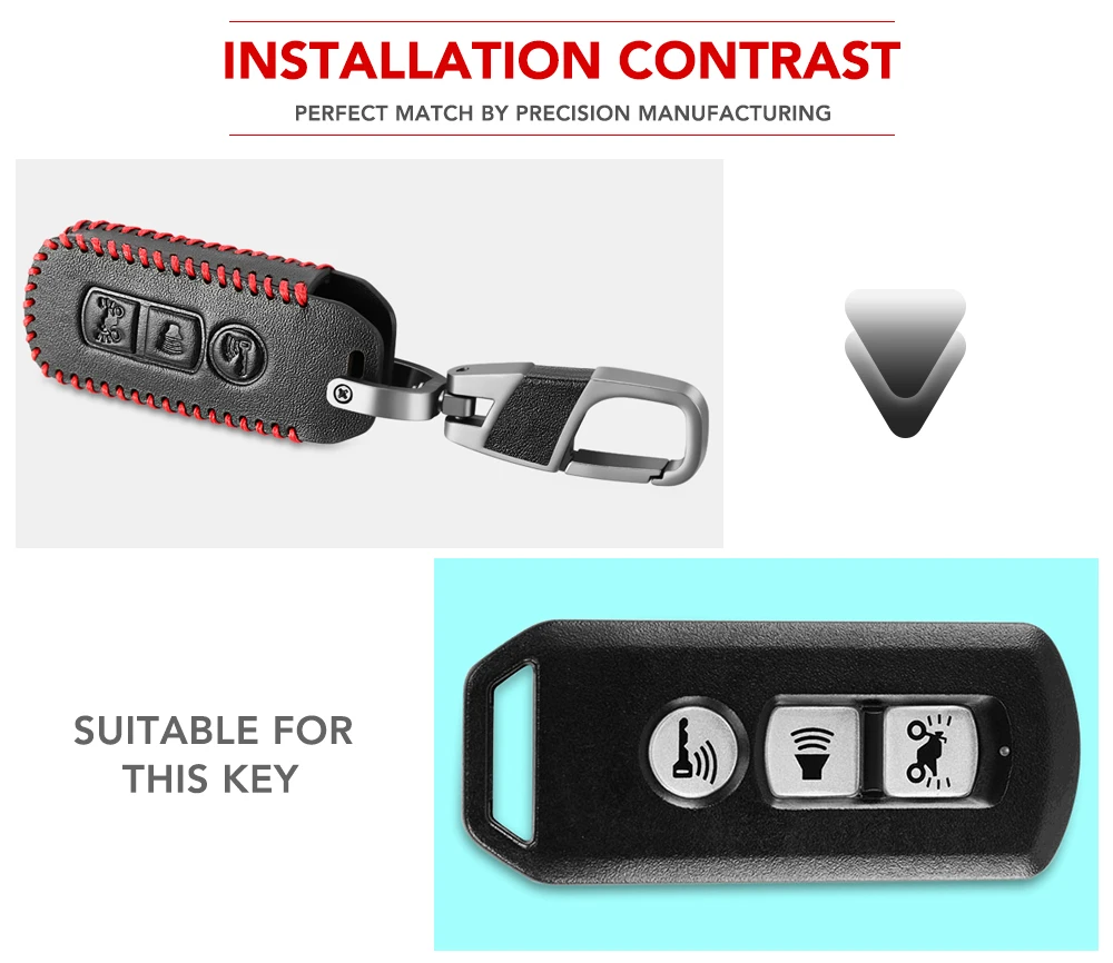 Кожаный чехол для пульта дистанционного управления мотоцикла с 3 кнопками Honda PCX SH