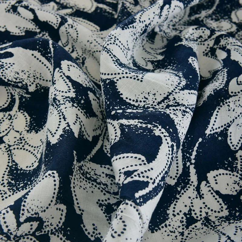 

High quality pure flax fabric Summer bamboo knots feel good air permeability and sweat tissu Dress shirt clothing material