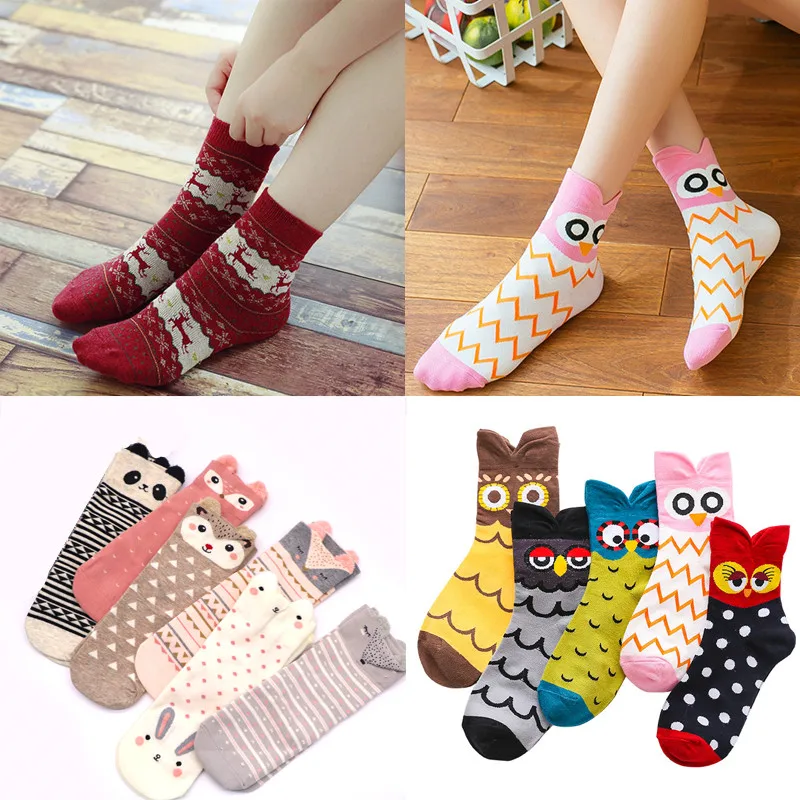 

3Pairs/Lot Cute Cartoon Socks Summer Fashion Funny Animal Women Socks Harajuku Casual Dog Owl Rabbit Short Cotton Ankle Socks
