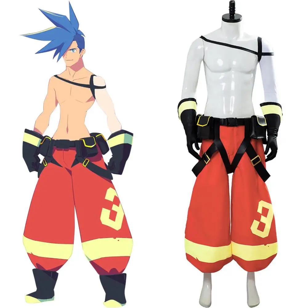 PROMARE Косплэй гало Thymos костюм штаны + Перчатки чехол для телефона на руку ремень