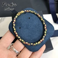 fashion charms original jewelry yellow multi color tribal bangle with crosses women luxury jewelry gift
