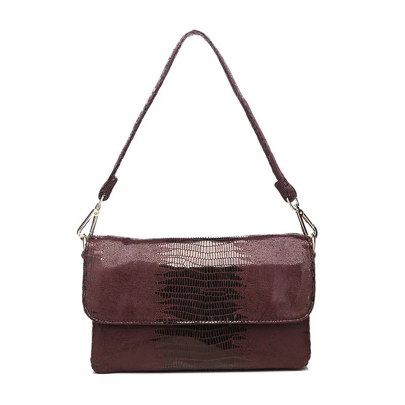 New Leather Bags Women Small Serpentine Bag Luxury Handbags Design Shoulder Fashion With Chain Solid Color Clutch | Багаж и сумки