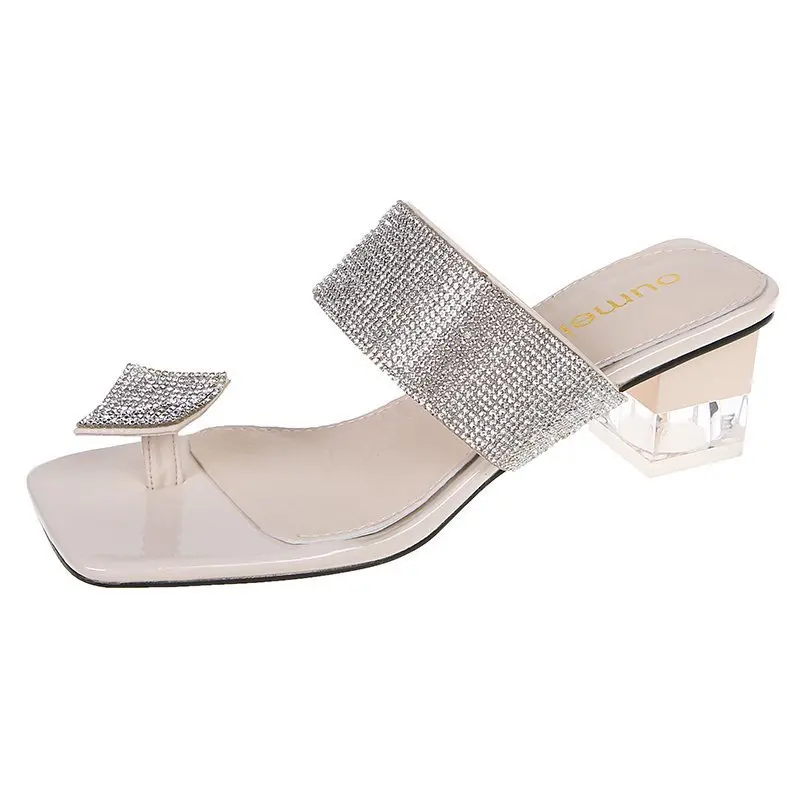 

Shoes Slippers Casual Slipers Women Heeled Mules Low Rubber Flip Flops Glitter Slides Luxury 2021 High Hawaiian Jelly Summer Bas