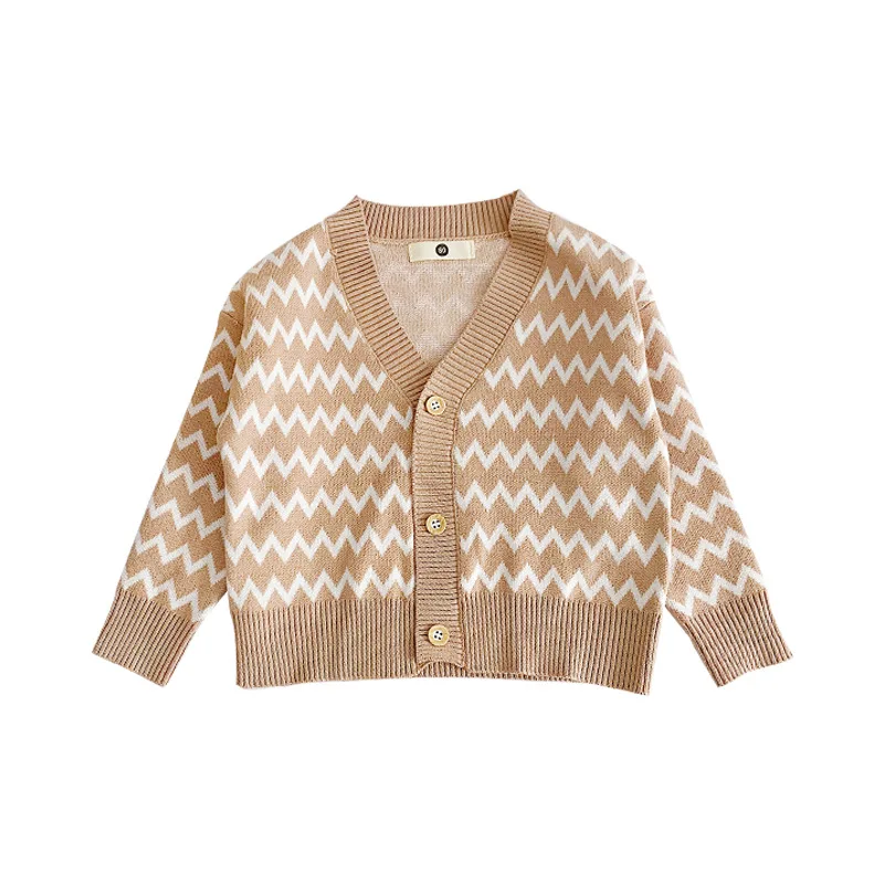 Детская одежда 19 осенний Новый Стильный вязаный кардиган для маленьких
