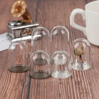 new 25mm dollhouse glass display bell jar with base glass vials pendant glass bottle doll house decoration accessories