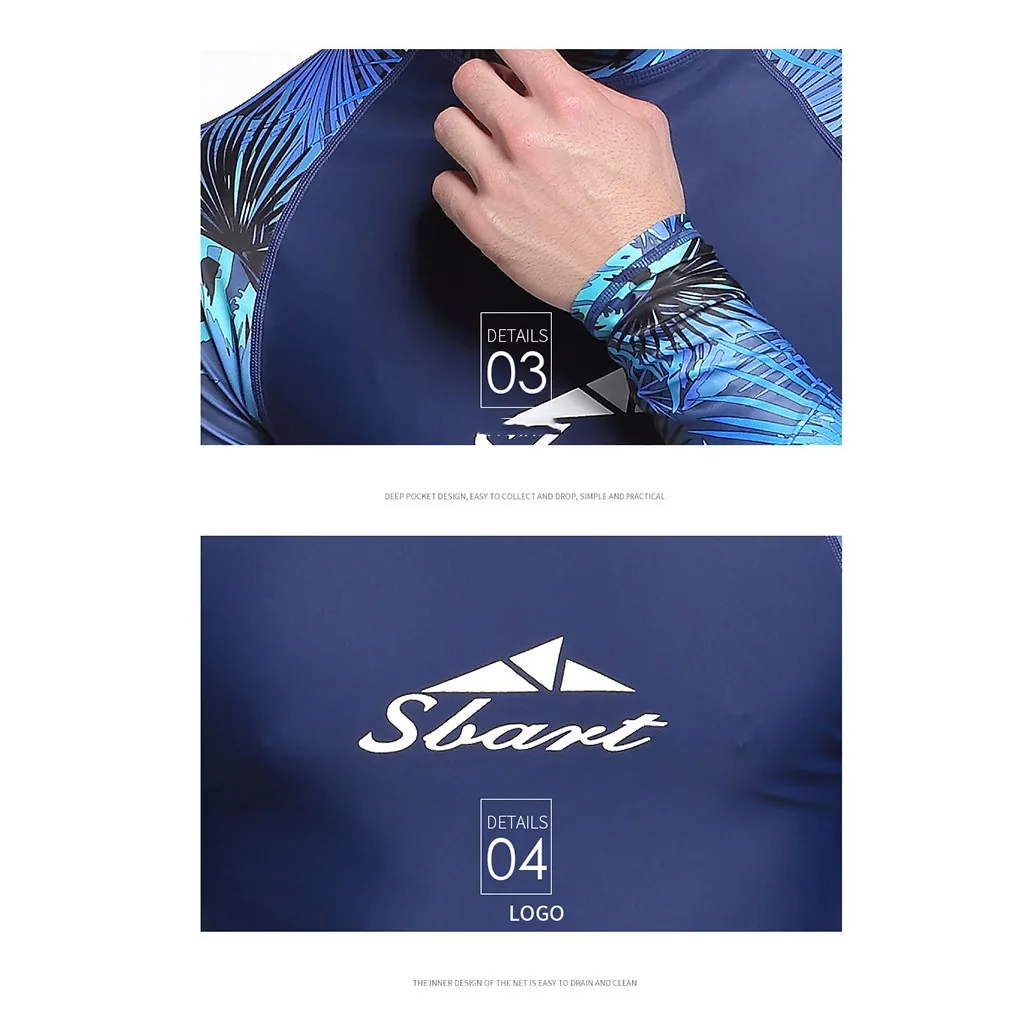 

Men Anti-UV Swimwear Snorkeling Suit Swiming Surfing Diving Tops Long Sleeves Diving Suit Wetsuit Men For Snorkeling