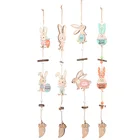 Деревянные пасхальные украшения пасхальные яйца кролик морковка Подвески Сделай Сам подвесные украшения Детские Поделки пасхальные украшения для дома