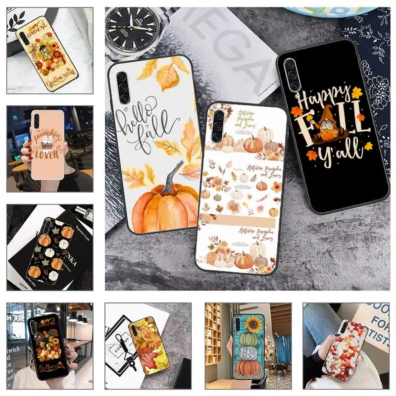 

Pumpkin happy autumn leaves Phone Case For Samsung galaxy A S note 10 7 8 9 20 30 31 40 50 51 70 71 21 s ultra plus