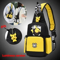 pokemon go shoulder bag sling chest pack canvas sports pikachu teens crossbody handbags men women chest bags belt waist pack