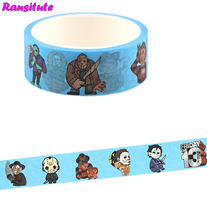 

Декоративная лента Ransitute, R736 лента на Хэллоуин, для скрапбукинга, детские товары для творчества и рукоделия, Канцтовары, подарки