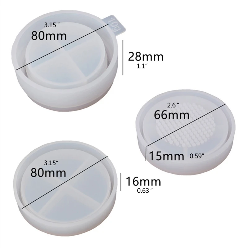 

LXAE Crystal Epoxy Resin Mold Powder Puff Box Silicone Mould DIY Crafts Decorations Jewelry Organizer Casting Tools