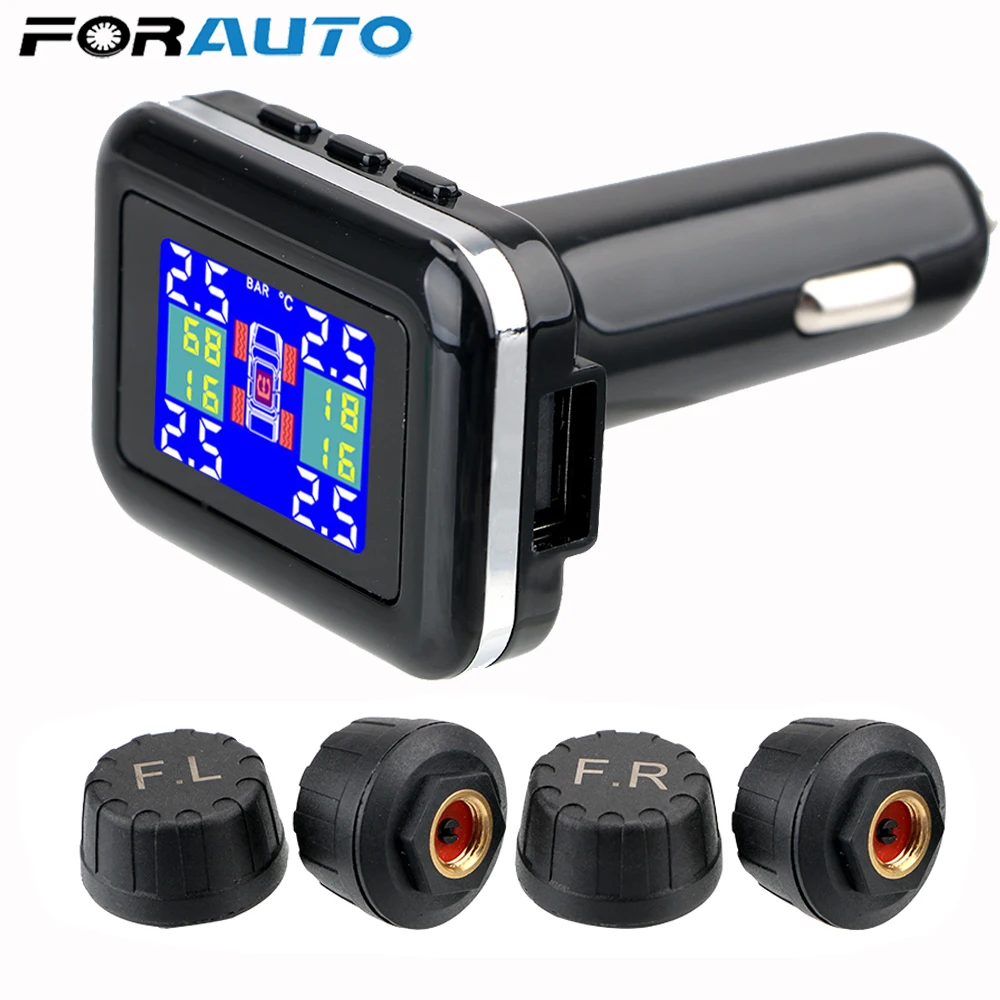 Автомобильная система контроля давления в шинах TPMS датчики прикуриватель USB-порт