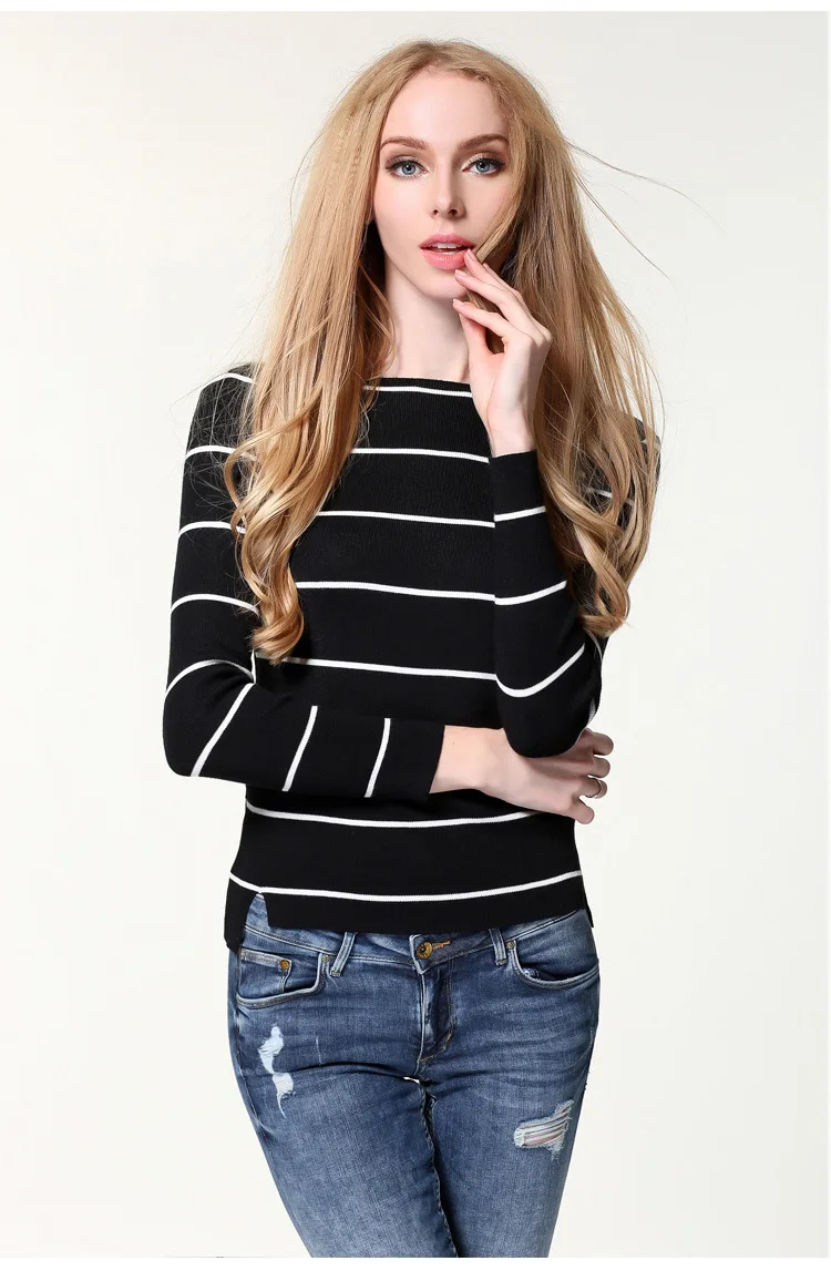 Женский модный Повседневный вязаный свитер уличная одежда однотонный пуловер