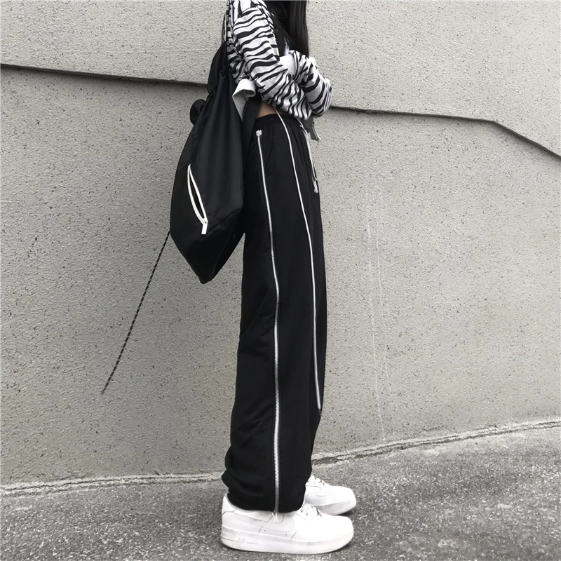 

Pants female spring Korean version loose straight wide-leg pants bf high waist slimming sports pants casual pants Student money