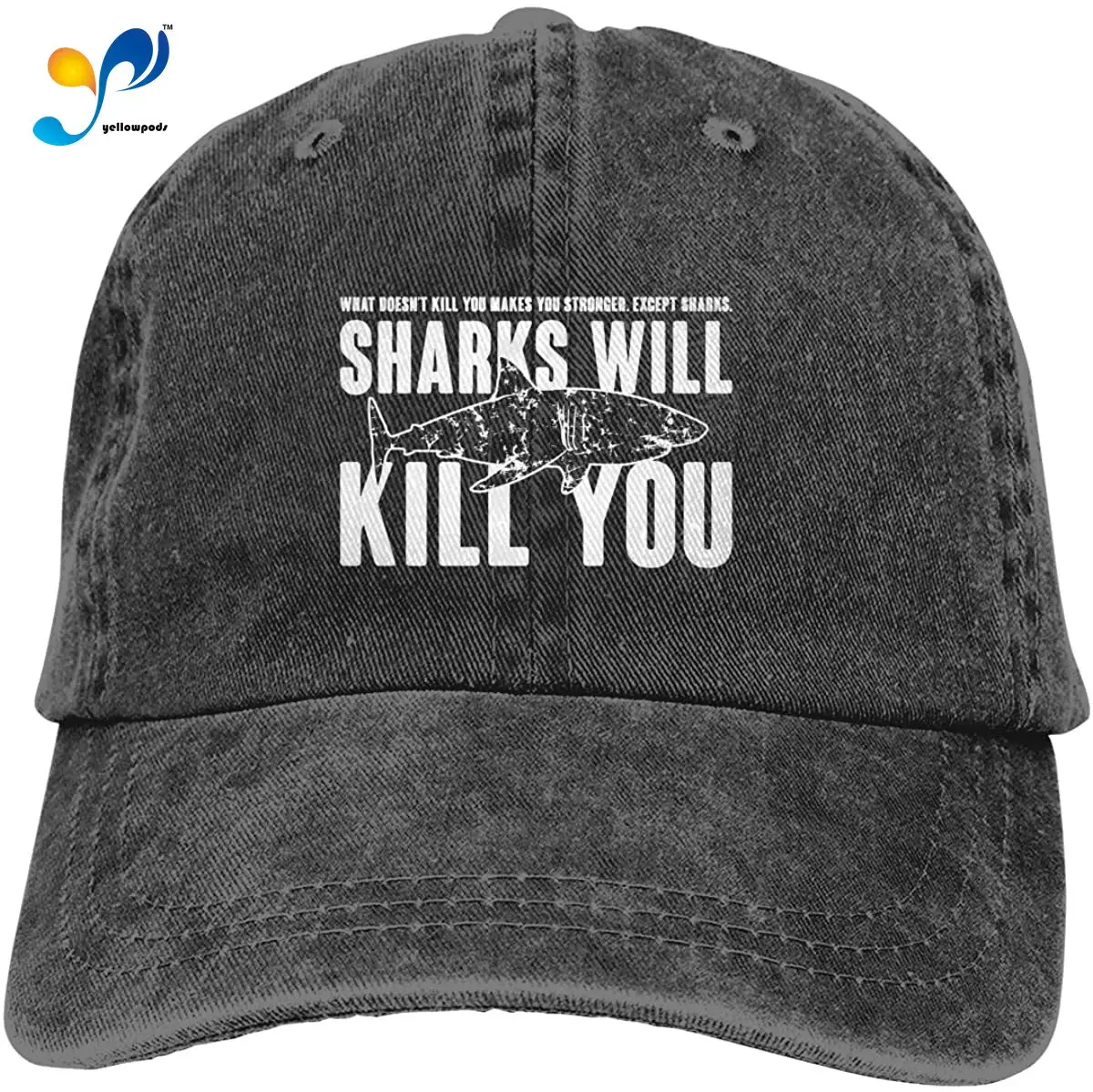

Sharks Will Kill You Unisex Soft Casquette Cap Fashion Hat Vintage Adjustable Baseball Caps