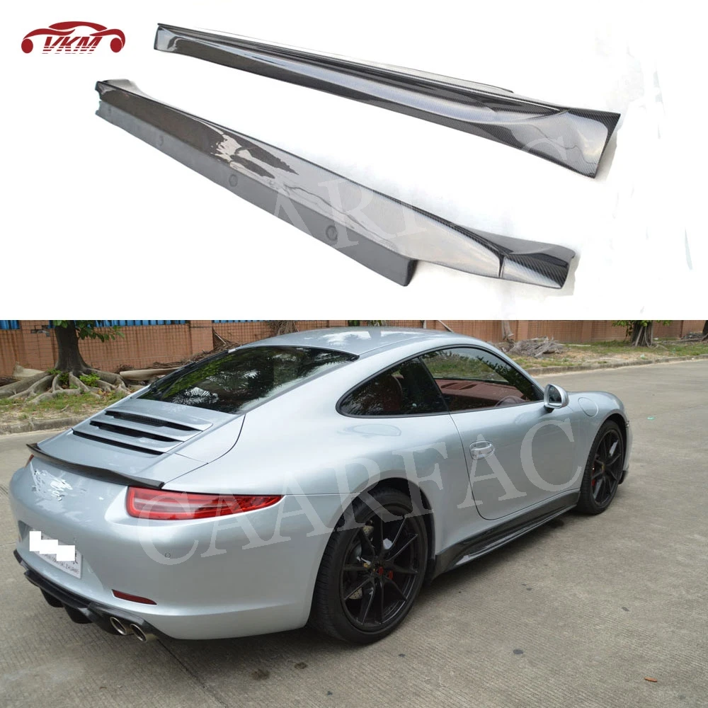 Боковые юбки фартуки подходит для Porsche 911 991 GT3 Carrera 2012 2013 2014 2015 V Стиль углеродного