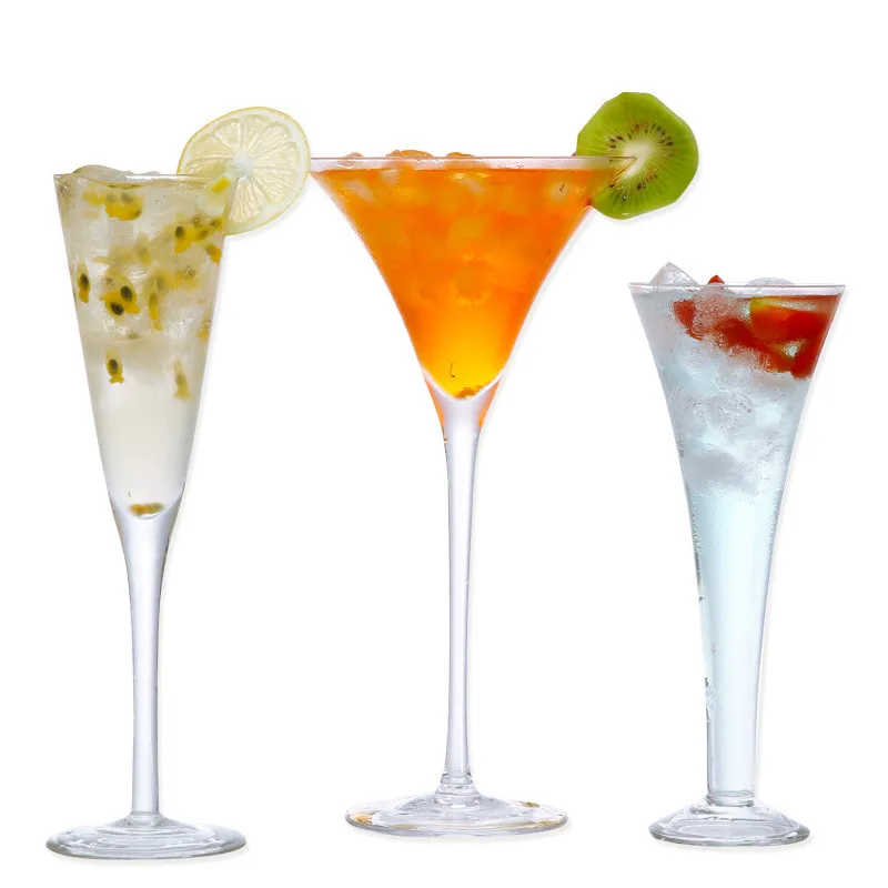 Хрустальные бокалы для шампанского стеклянные Свадебные креативные с высокой