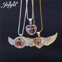 juya customized photo necklace pendant memory medallions with 60cm chains diy personalized hip hop jewelry birthday lovers gifts