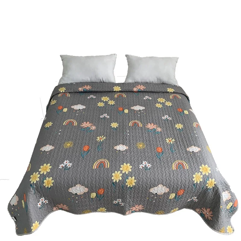 Новое Стильное одеяло с цветочным принтом Полиэстеровые покрывала для кровати